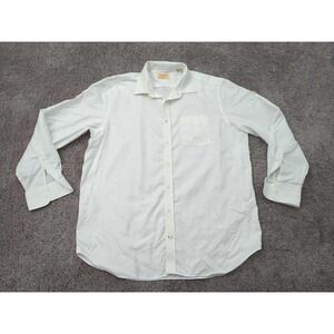 Culwell & Son Button Up Shirt Mens 18/46 White Long‎ Sleeve Pockets Casual